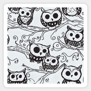 Halloween Owls Pattern Sticker